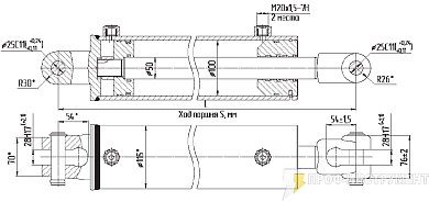 Гидроцилиндр МС100/50х700-3(4).44(1015)