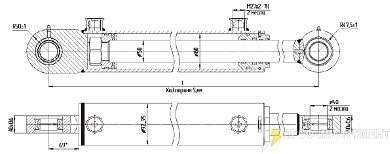 Гидроцилиндр МС80/50х800-3(4).11(1100)